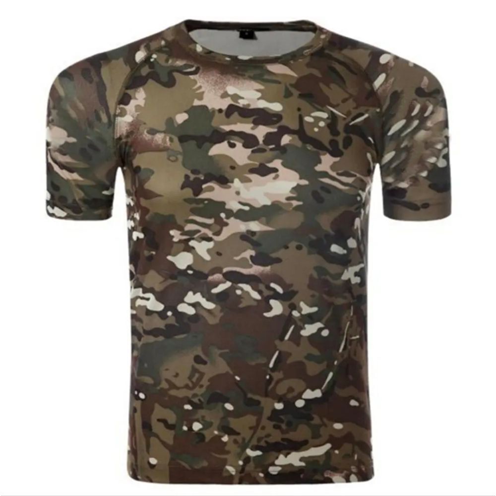 Mens Camo Hunting Short Sleeve Shirt Quick Dry Sun Protection Athletic Shirts US